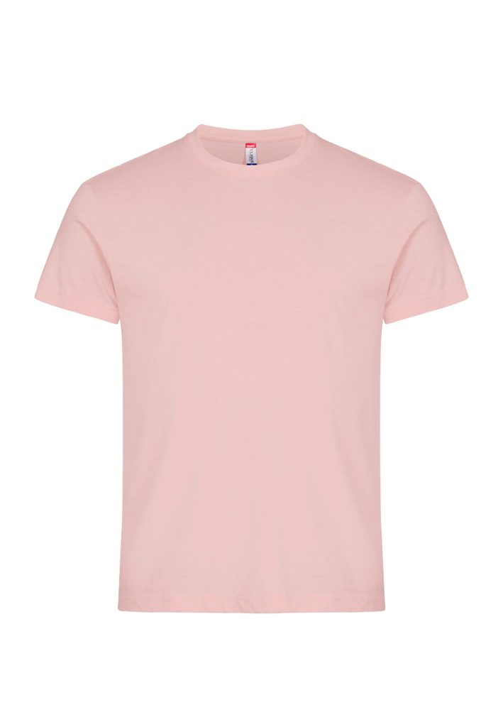 Camiseta básica rosa para hombre de manga corta