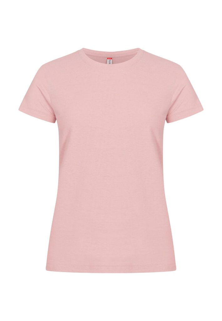 Camiseta básica rosa para mujer de manga corta