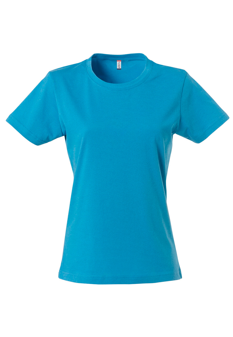 Camiseta básica celeste para mujer de manga corta