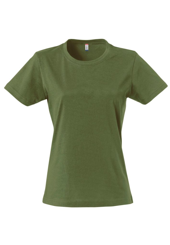 Camiseta básica verde para mujer de manga corta