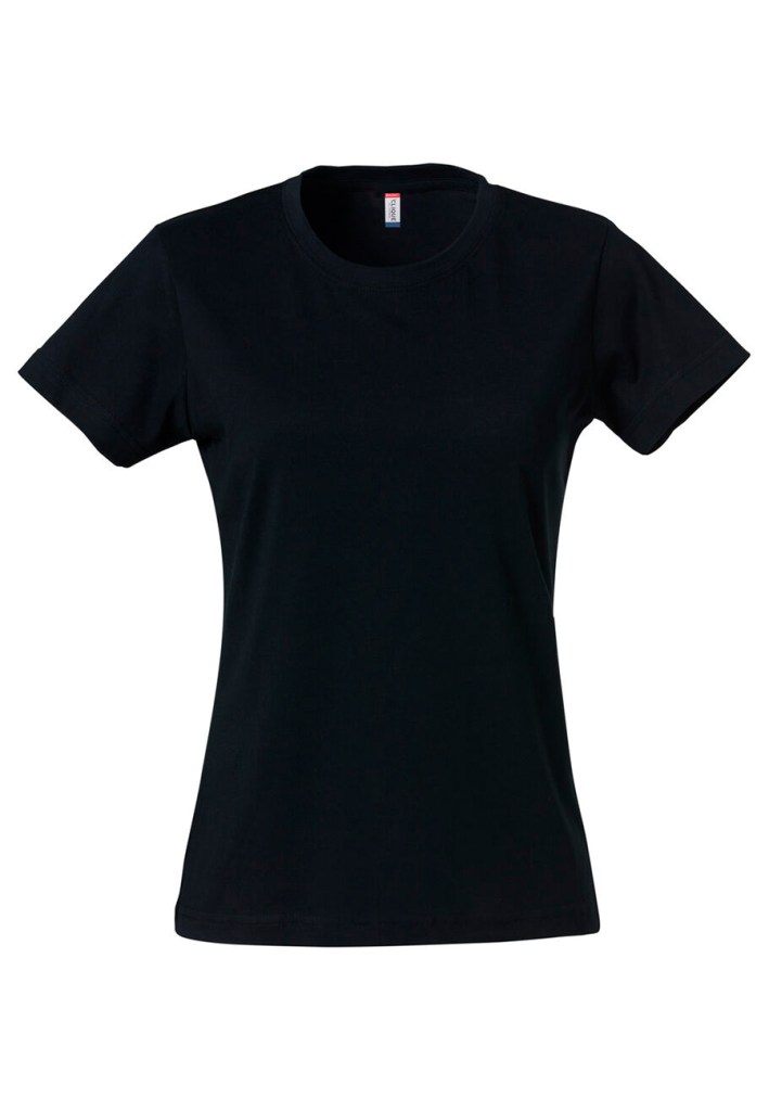 Camiseta básica negra para mujer de manga corta