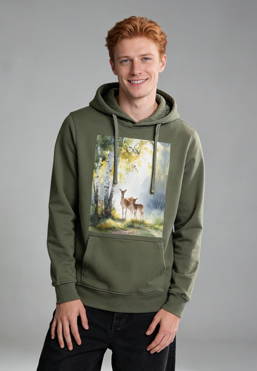 Sudadera Capucha Verde Botella - Imagen 3