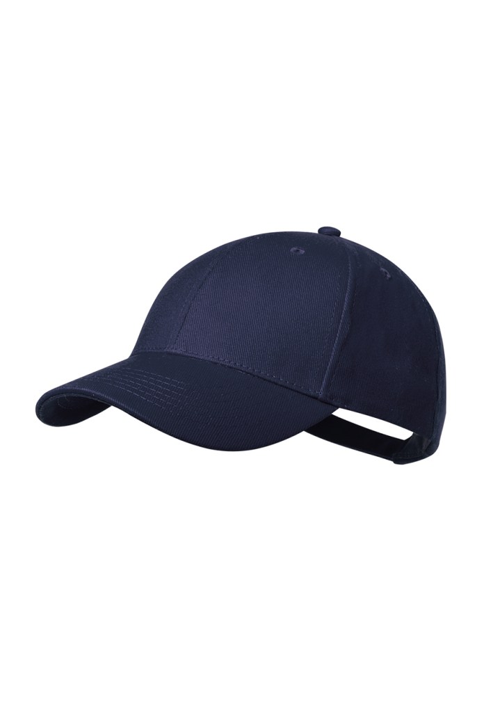 Gorra azul marino de 6 paneles lista para personalizar con DTF o bordado