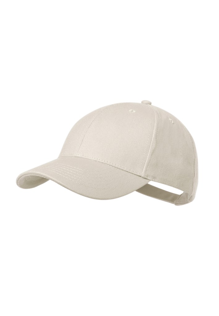 Gorra arena de 6 paneles lista para personalizar con DTF o bordado